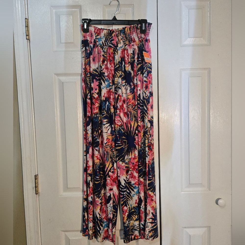 NEW West Loop Floral Wide-Leg Palazzo Pants S/M